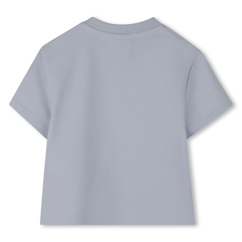 SET T - SHIRT E BERMUDA A RIGHE BIANCO E AZZURO CON LOGO BIANCO BOSS - Angel Luxury