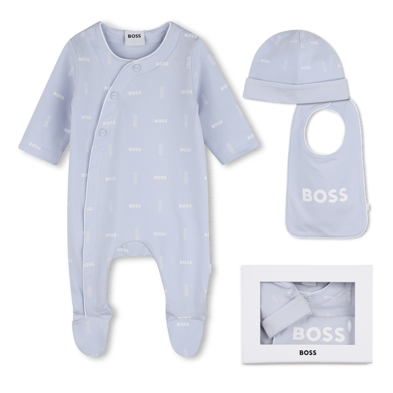 SET TUTINA+BAVETTO+BERRETTO AZZURRO BOSS - Angel Luxury