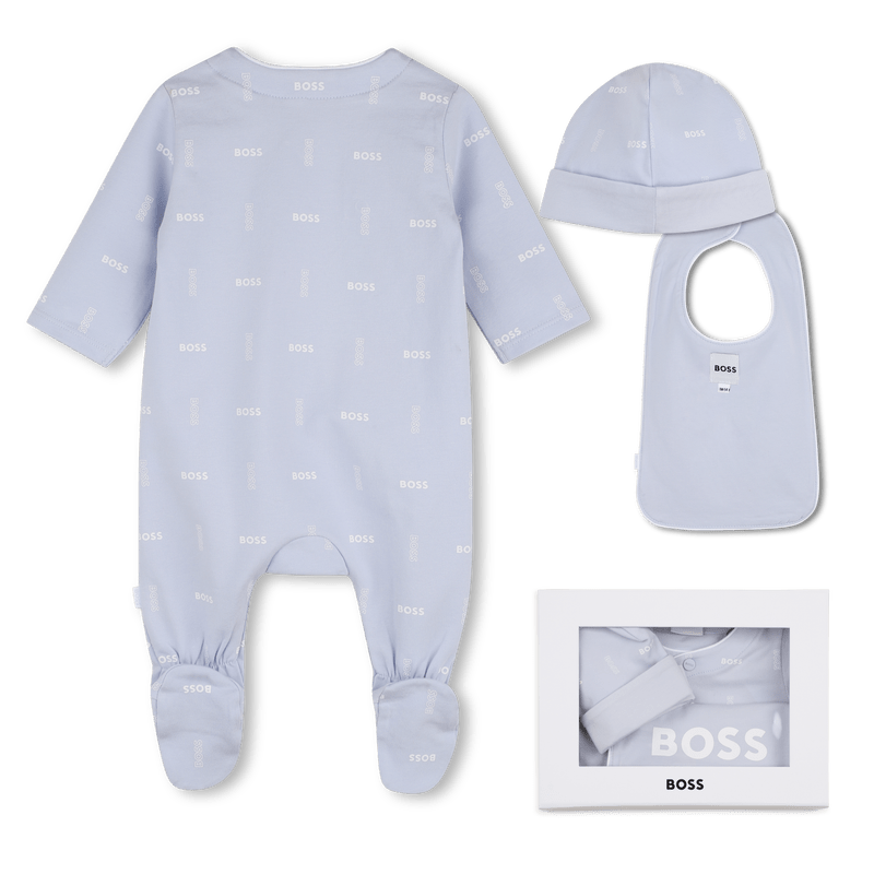 SET TUTINA+BAVETTO+BERRETTO AZZURRO BOSS - Angel Luxury