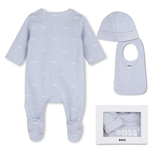 SET TUTINA+BAVETTO+BERRETTO AZZURRO BOSS - Angel Luxury