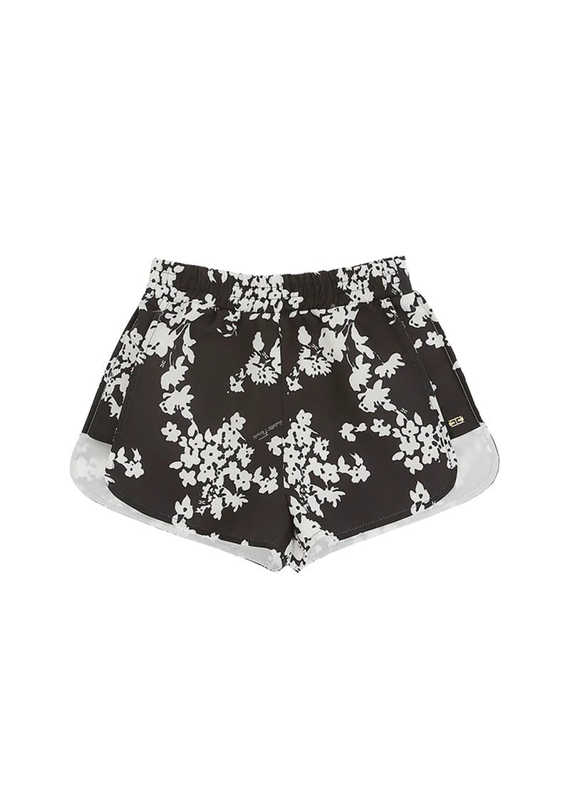 SHORTS A FIORI NERO - BURRO ELISABETTA FRANCHI - Angel Luxury