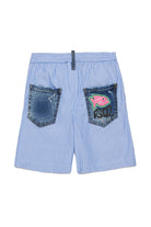 SHORTS A RIGHE CON INSERTO DENIM DSQUARED2 - Angel Luxury