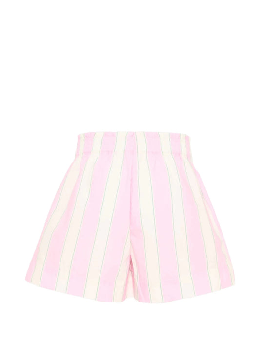 SHORTS A RIGHE ROSA/BIANCO E LOGO BLU MC2 SAINT BARTH - Angel Luxury