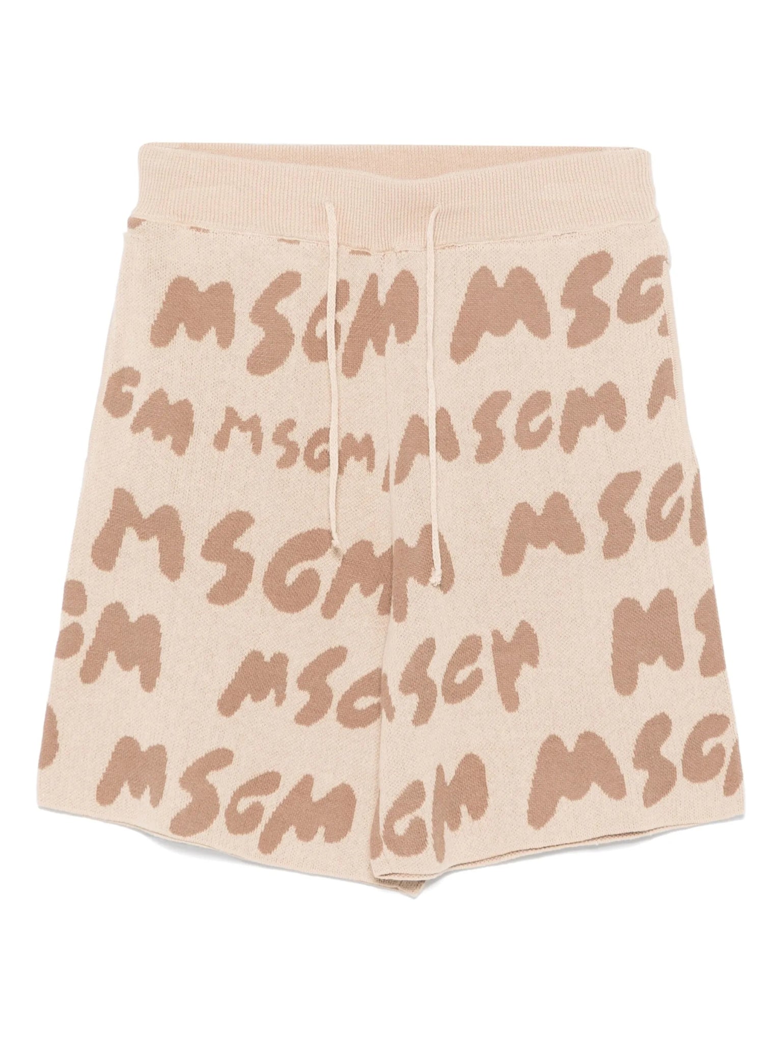 SHORTS BEIGE LOGATA MSGM - Angel Luxury