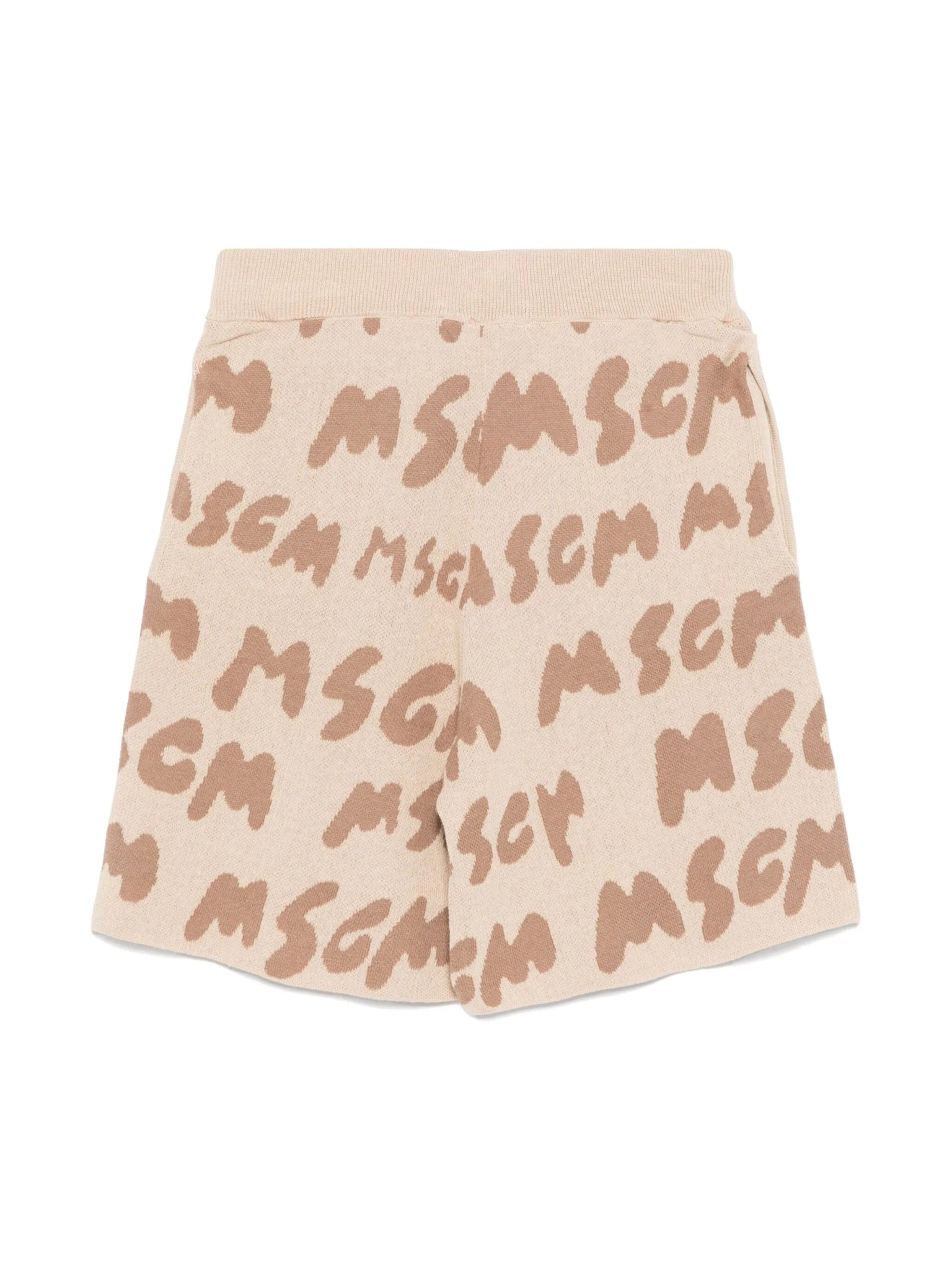 SHORTS BEIGE LOGATA MSGM - Angel Luxury