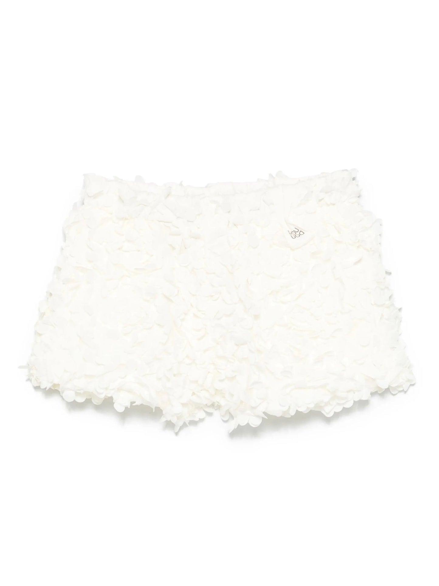 SHORTS BIANCO CON FIORI APPLICATI DOUUOD - Angel Luxury