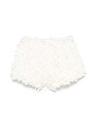 SHORTS BIANCO CON FIORI APPLICATI DOUUOD - Angel Luxury