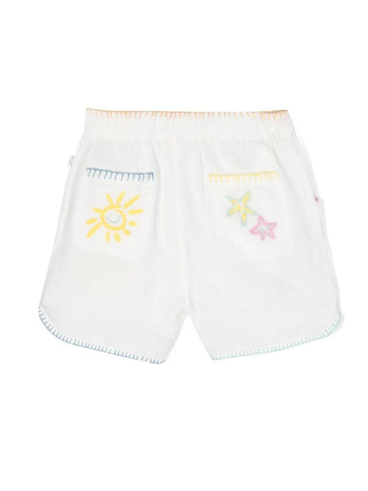 SHORTS BIANCO CON RICAMO STELLA MCCARTNEY - Angel Luxury