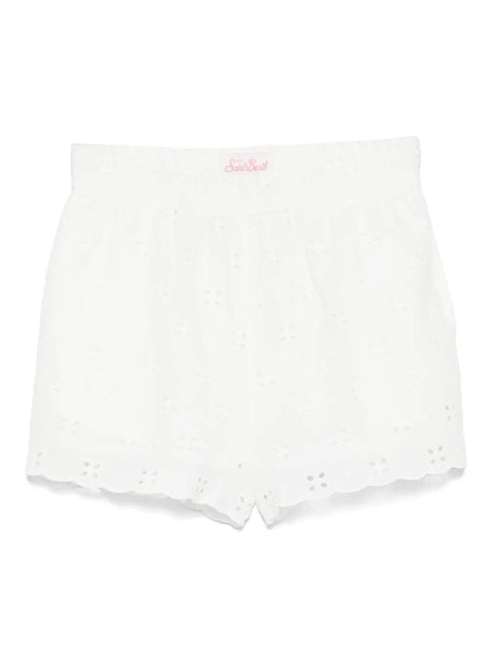 SHORTS BIANCO IN PIZZO SANGALLO MC2 SAINT BARTH - Angel Luxury