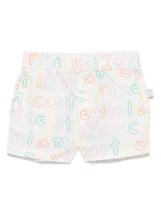 SHORTS BIANCO LOGATO MULTICOLOR STELLA MCCARTNEY - Angel Luxury