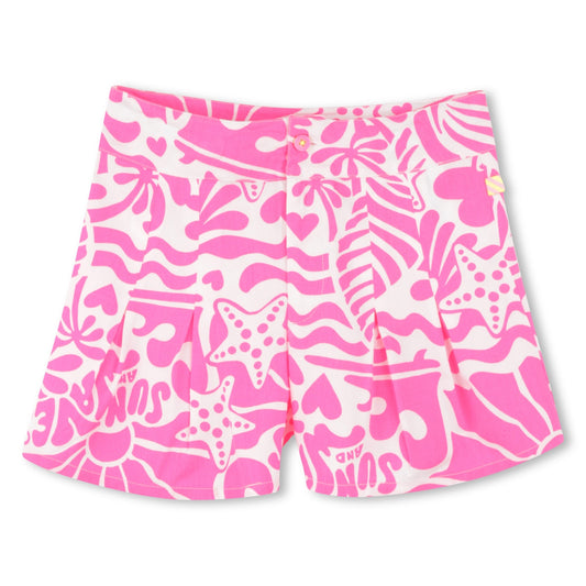SHORTS CON FANTASIA BIANCO - ROSA FLUO BILLIEBLUSH - Angel Luxury