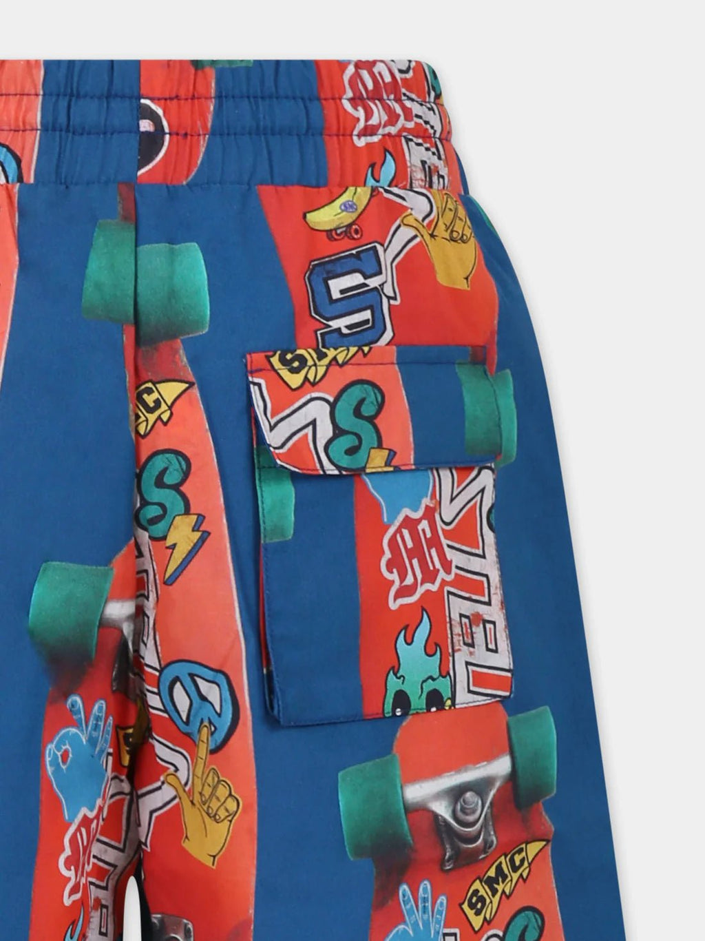 SHORTS CON FANTASIA BLU/ROSSO STELLA MCCARTNEY - Angel Luxury
