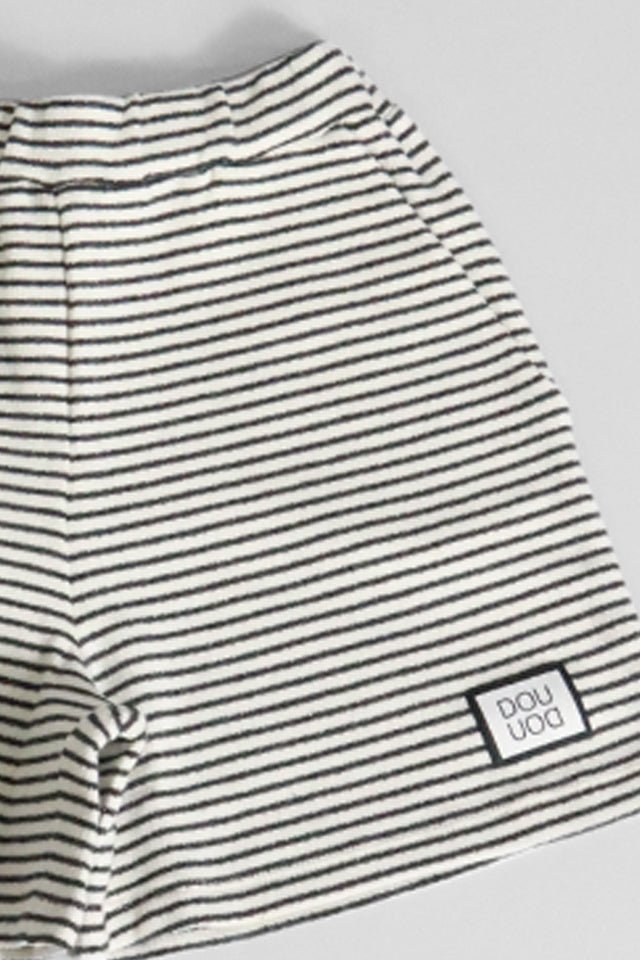 Shorts Douuod a righe avorio e antracite - Angel Luxury