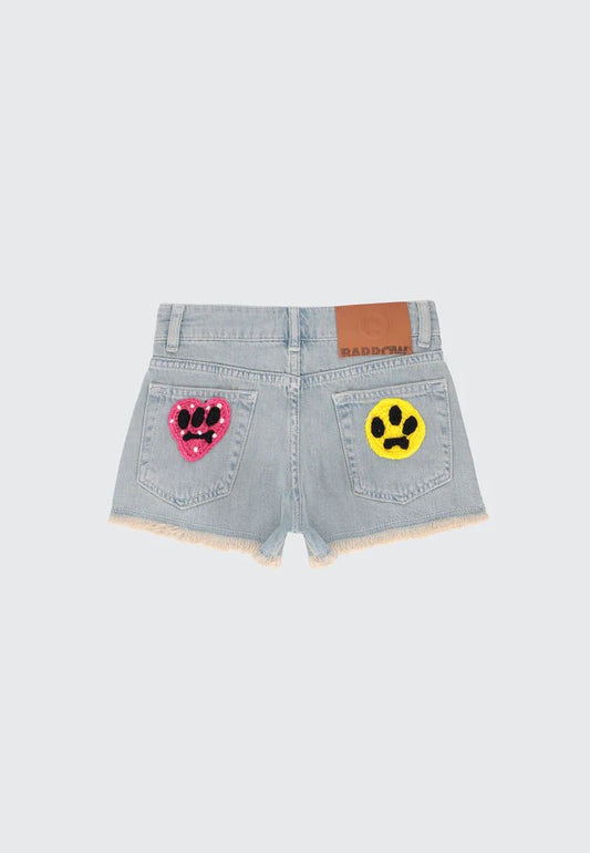 SHORTS IN DENIM CON APPLICAZIONI IN UNCINETTO BARROW - Angel Luxury