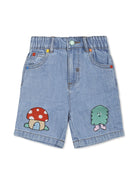 SHORTS IN DENIM CON FANTASIA STELLA MCCARTNEY - Angel Luxury