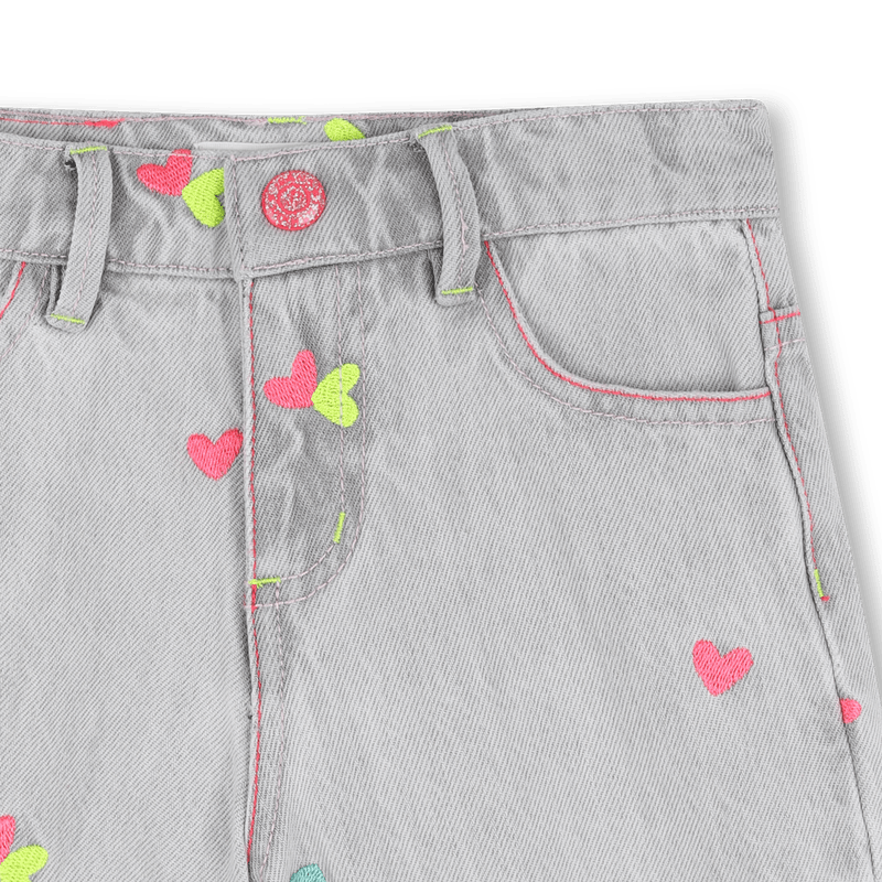 SHORTS IN DENIM GRIGIO CON CUORI FLUO BILLIEBLUSH - Angel Luxury