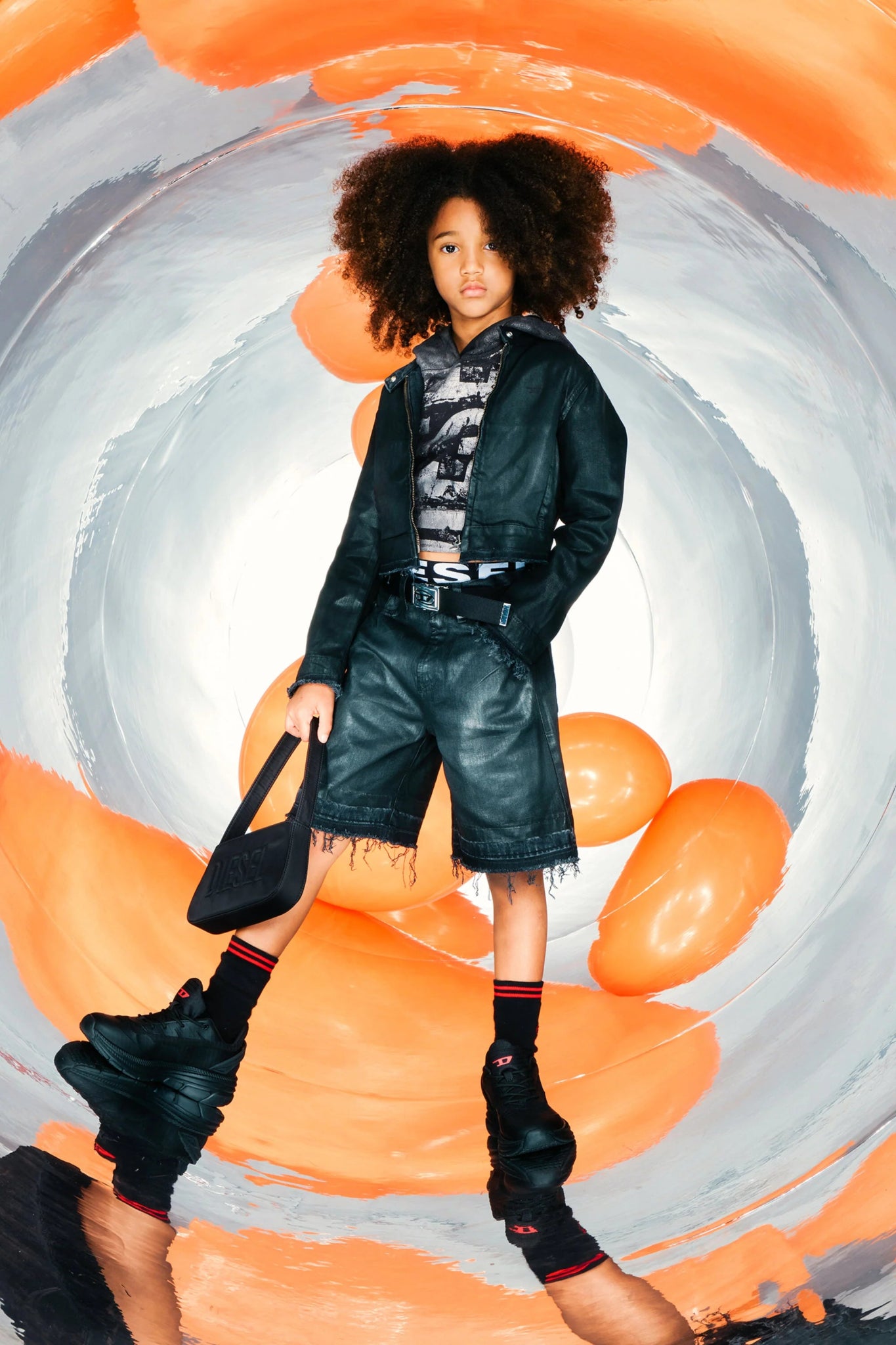 SHORTS IN DENIM NERO DIESEL - Angel Luxury