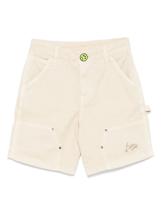 SHORTS IN DENIM SABBIA CON LOGO BARROW - Angel Luxury
