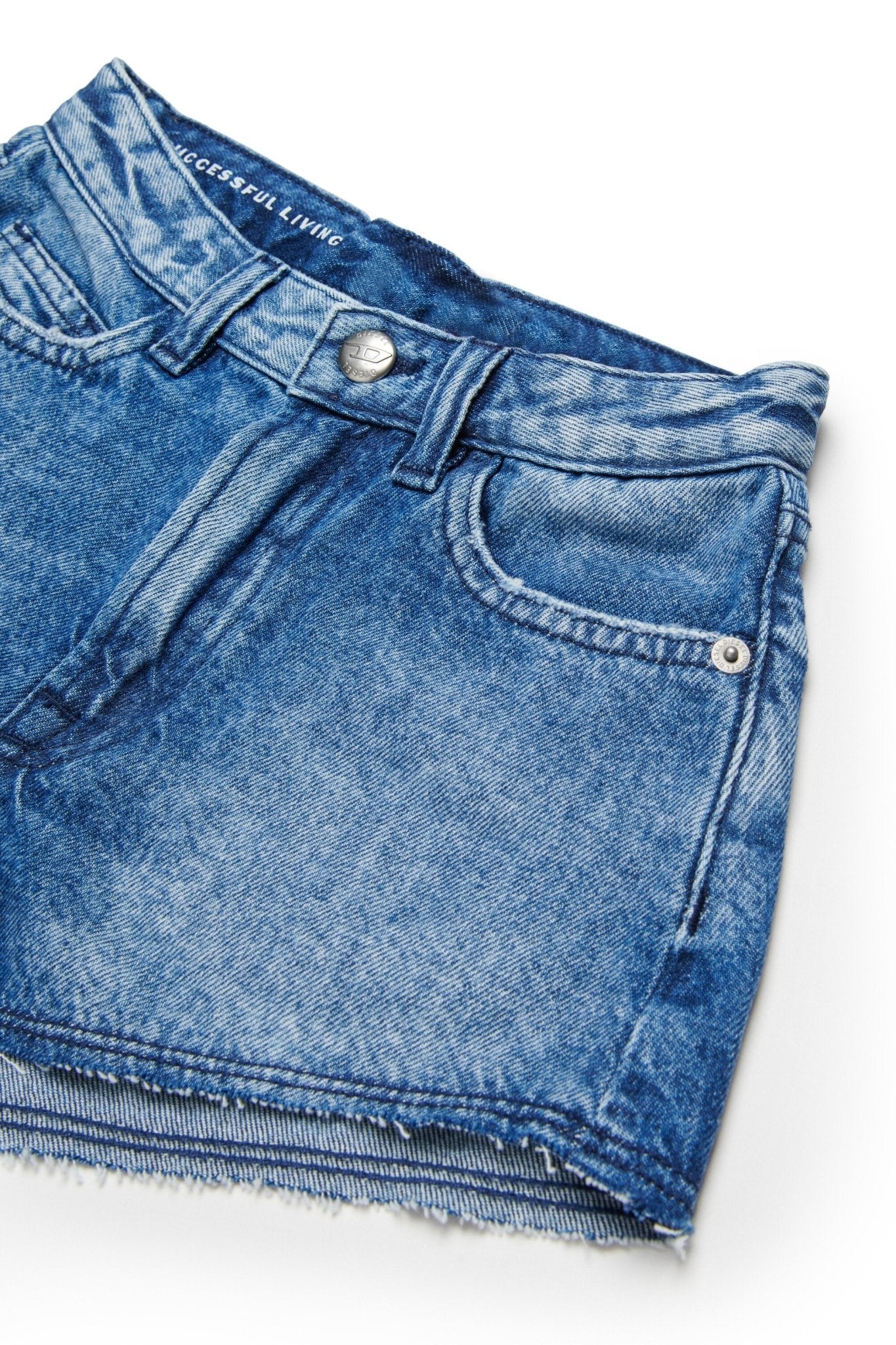 SHORTS IN DENIM SFRANGIATO LOGO DIESEL - Angel Luxury
