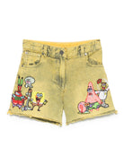 SHORTS IN DENIM SPONGEBOB GIALLO OCRA STELLA MCCARTNEY - Angel Luxury