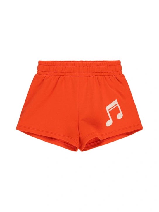 SHORTS IN FELPA ARANCIO CON NOTA MUSICALE MINI RODINI - Angel Luxury