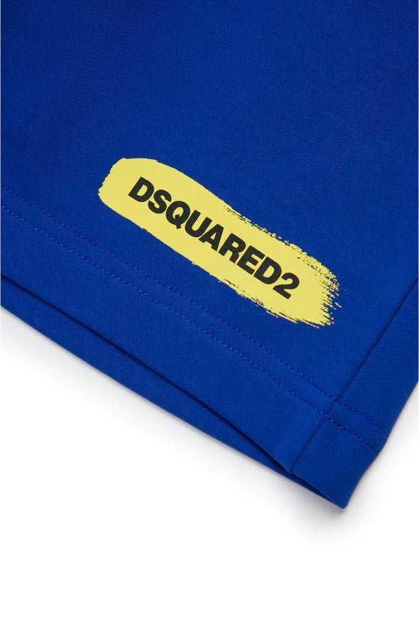 SHORTS IN FELPA CON GRAFICA PENNELLATA DSQUARED2 - Angel Luxury