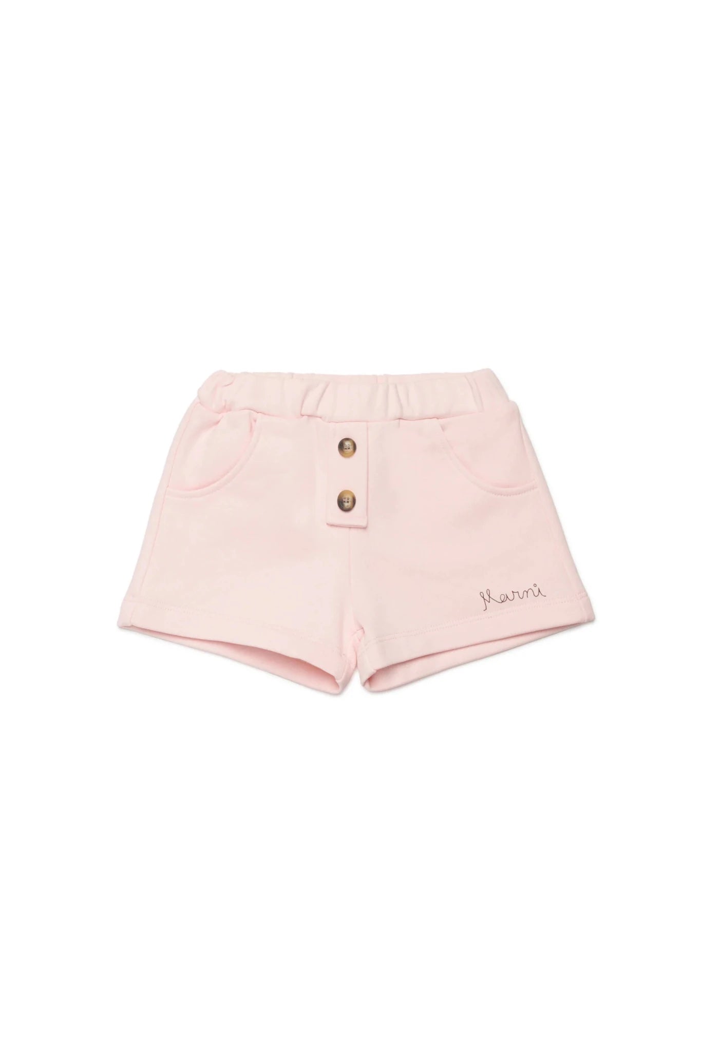 SHORTS IN FELPA ROSA CON LOGO NERO IN CORSIVO SUL DAVANTI MARNI - Angel Luxury