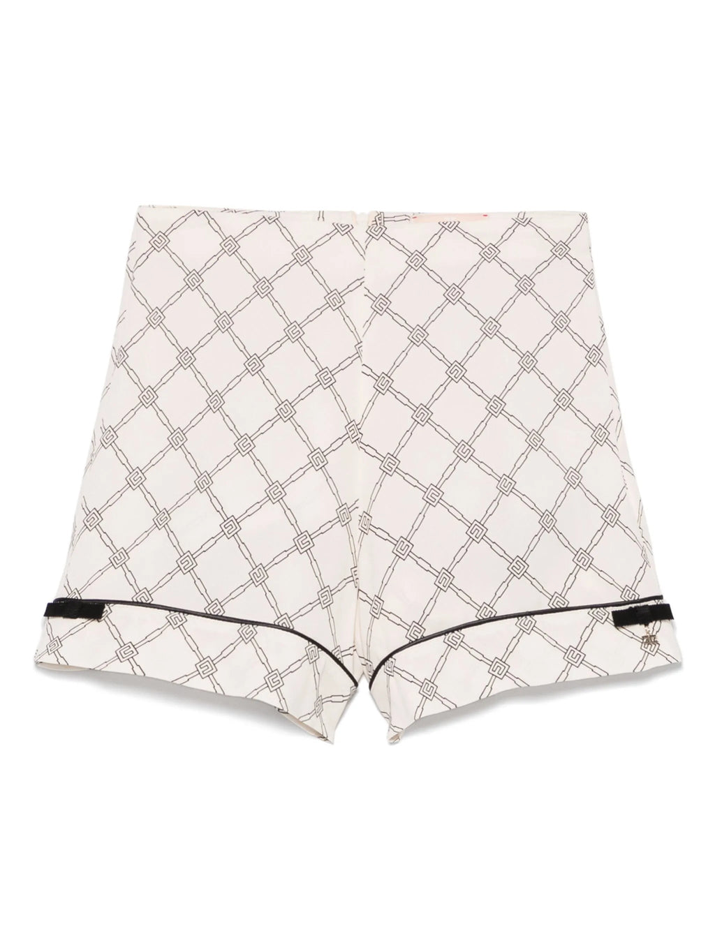 SHORTS IN GEORGETTE LOGATO BURRO - NERO ELISABETTA FRANCHI - Angel Luxury