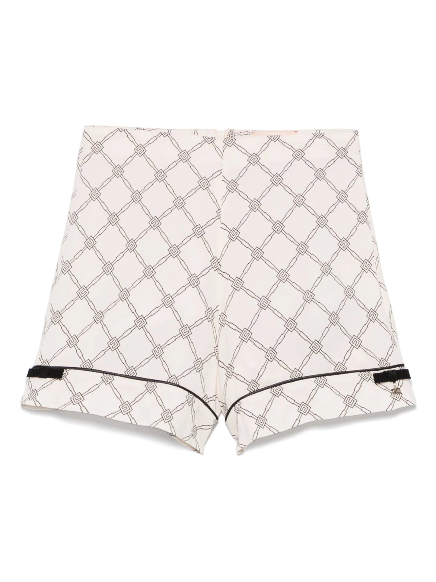 SHORTS IN GEORGETTE LOGATO BURRO - NERO ELISABETTA FRANCHI - Angel Luxury