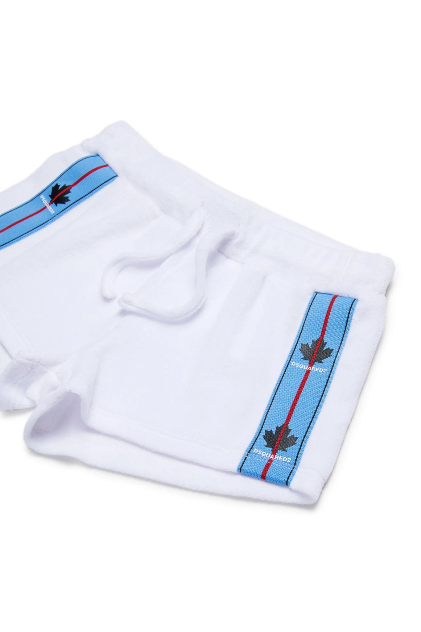 SHORTS IN SPUGNA BIANCO CON BANDA LATERALE DSQUARED2 - Angel Luxury