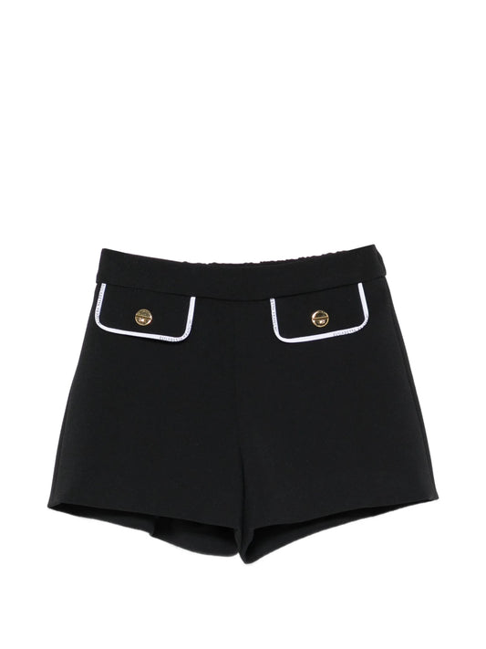 SHORTS NERO CON FINTE TASCHE E BOTTONI IN ORO ELISABETTA FRANCHI - Angel Luxury