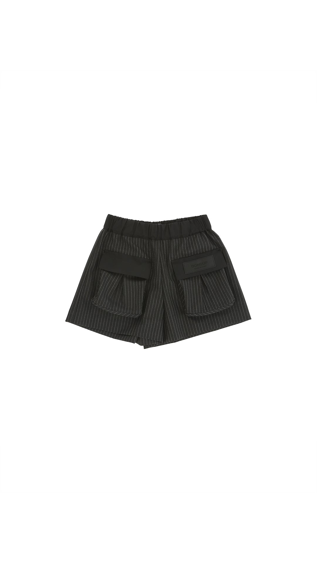 SHORTS NERO/GRIGIO A RIGHE CON TASCHE SUL DAVANTI CON LOGO NERO DONDUP - Angel Luxury