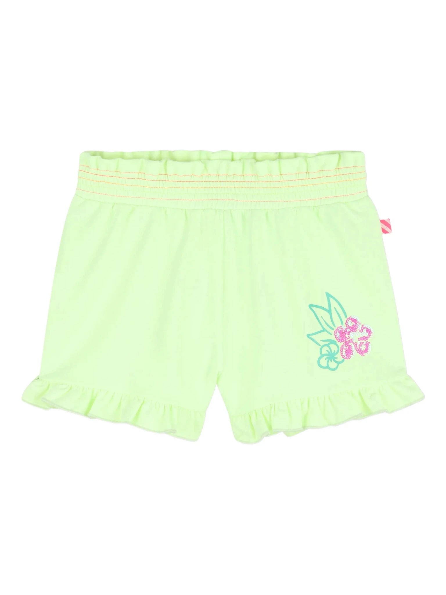 SHORTS VERDE FLUO CON STAMPA BILLIEBLUSH - Angel Luxury