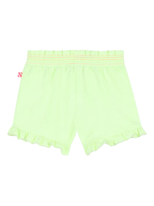 SHORTS VERDE FLUO CON STAMPA BILLIEBLUSH - Angel Luxury