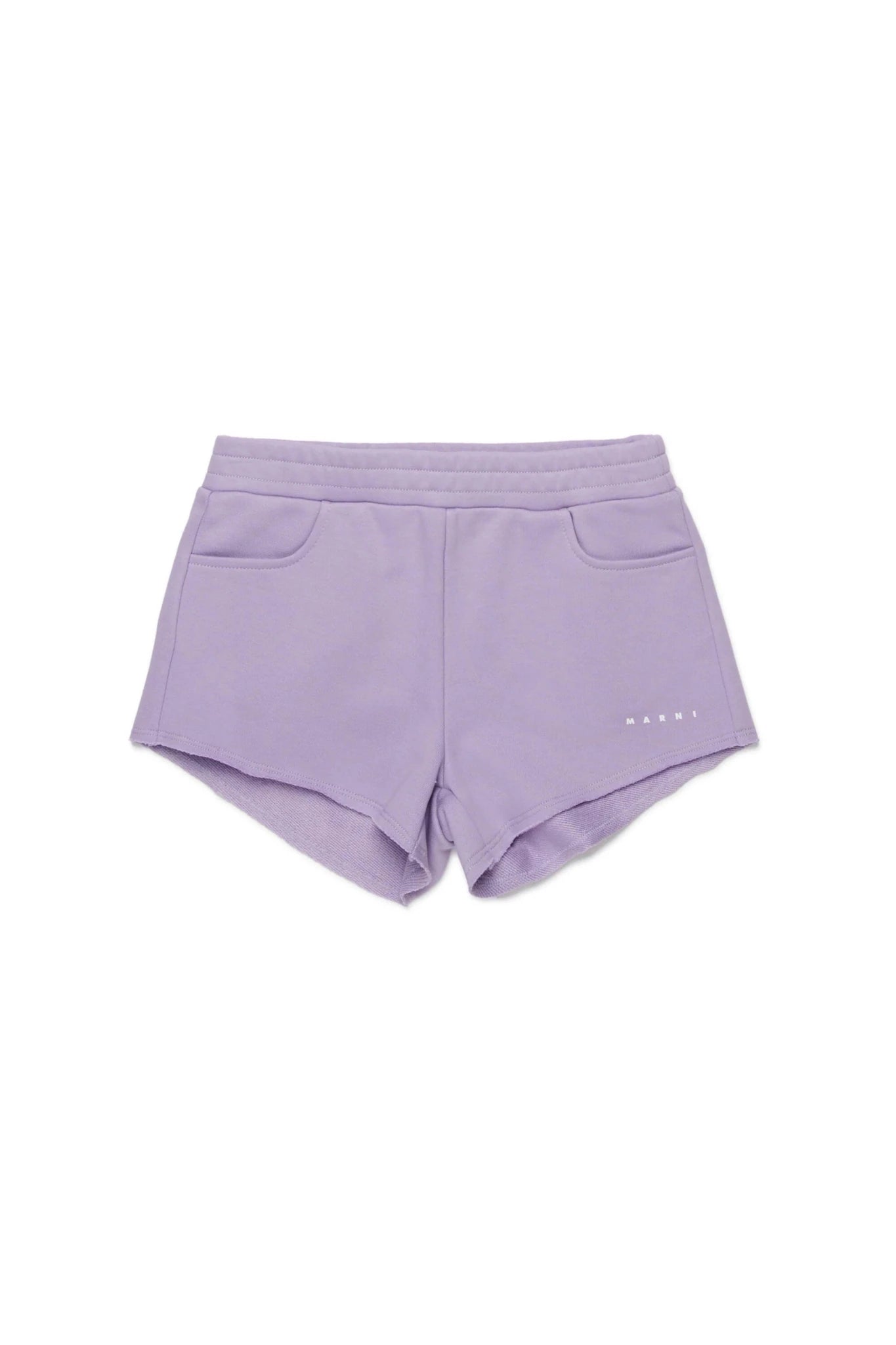 SHORTS VIOLA CON LOGO BIANCO MARNI - Angel Luxury