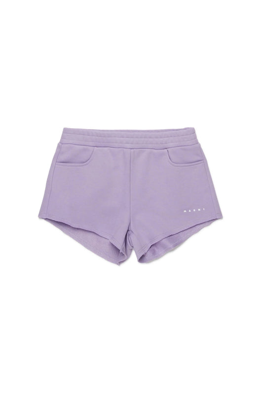 SHORTS VIOLA CON LOGO BIANCO MARNI - Angel Luxury