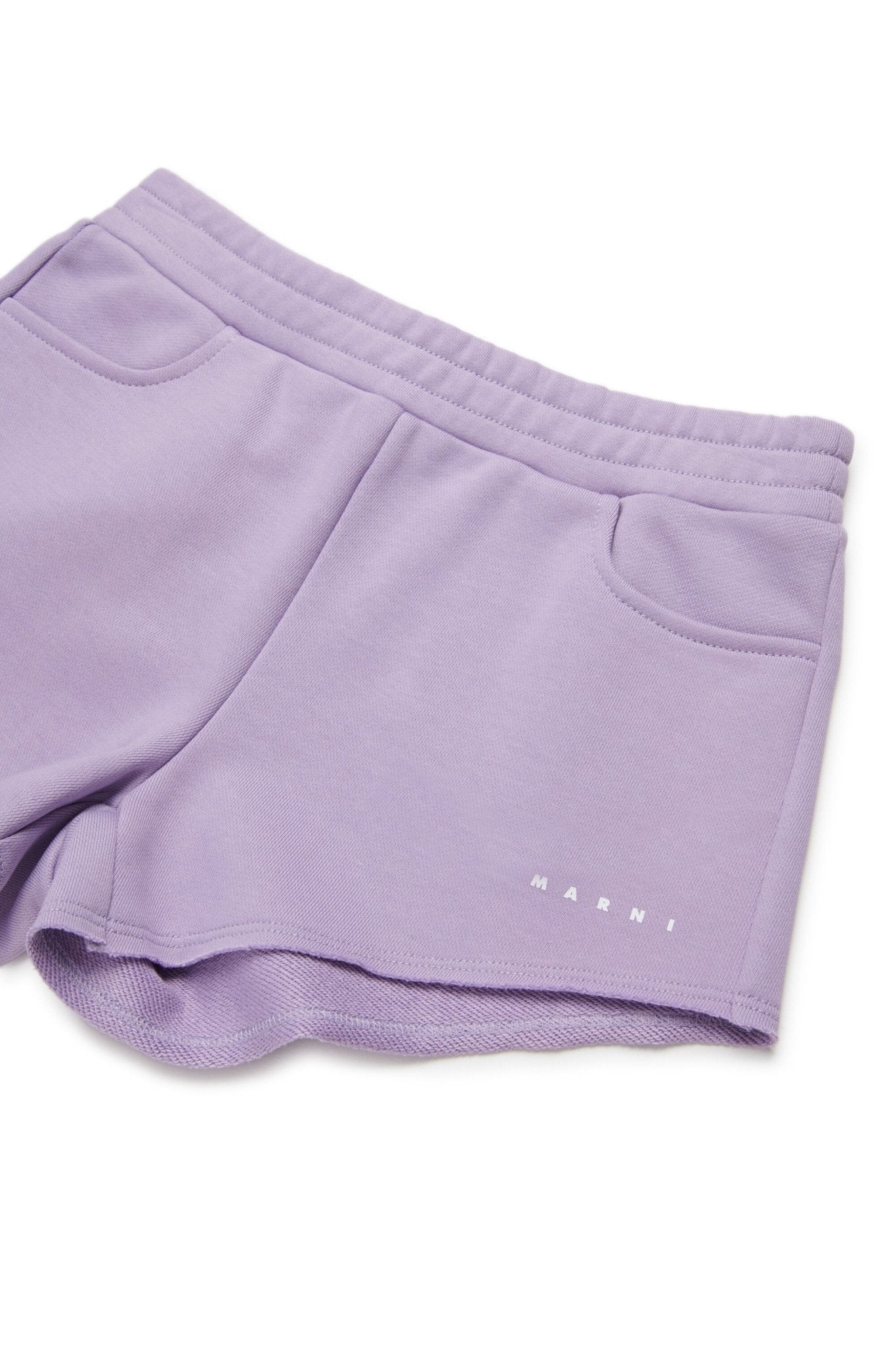 SHORTS VIOLA CON LOGO BIANCO MARNI - Angel Luxury