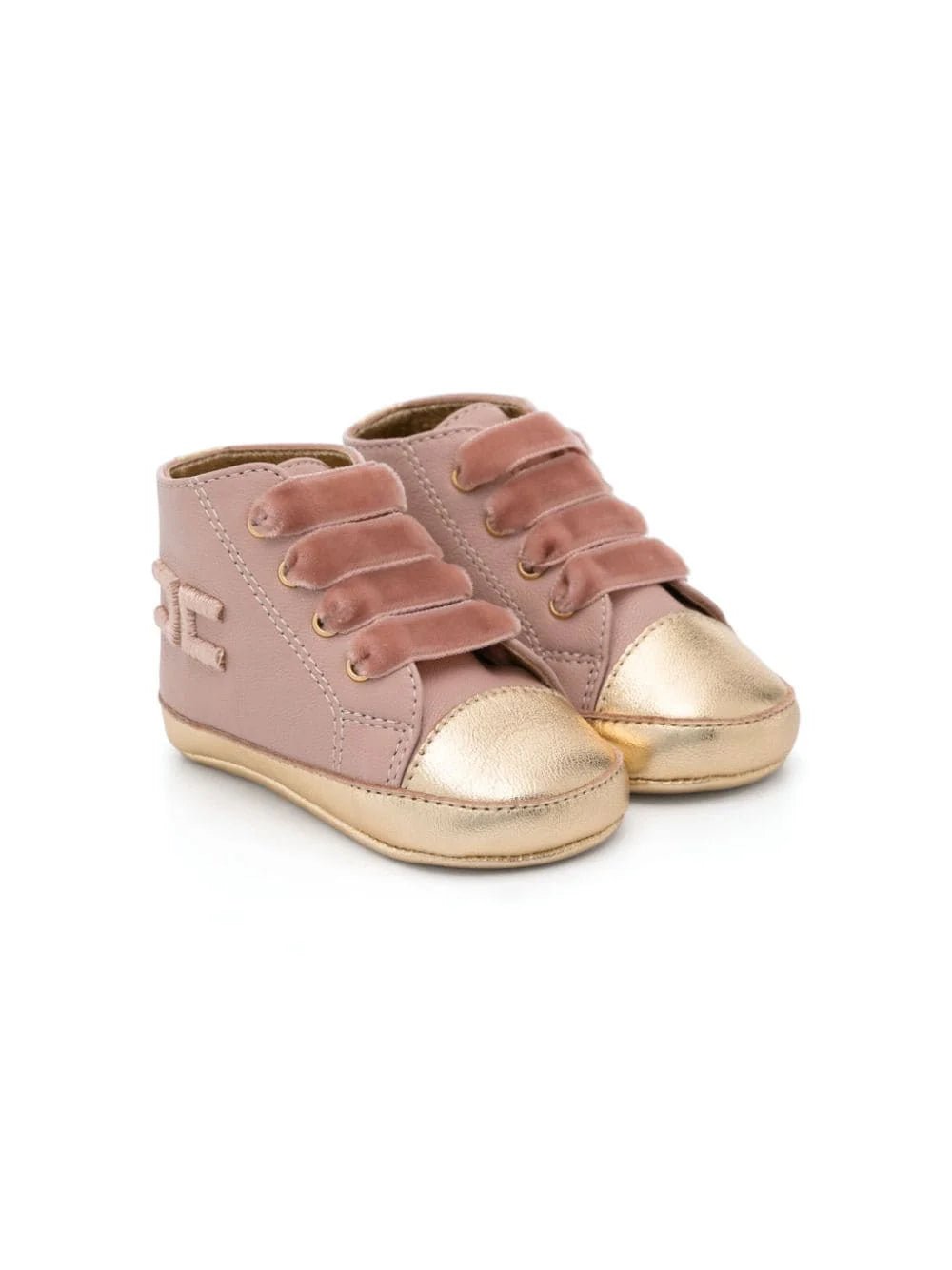 SNEAKER ALTA ALLACCIATA ORO/ROSA ELISABETTA FRANCHI - Angel Luxury