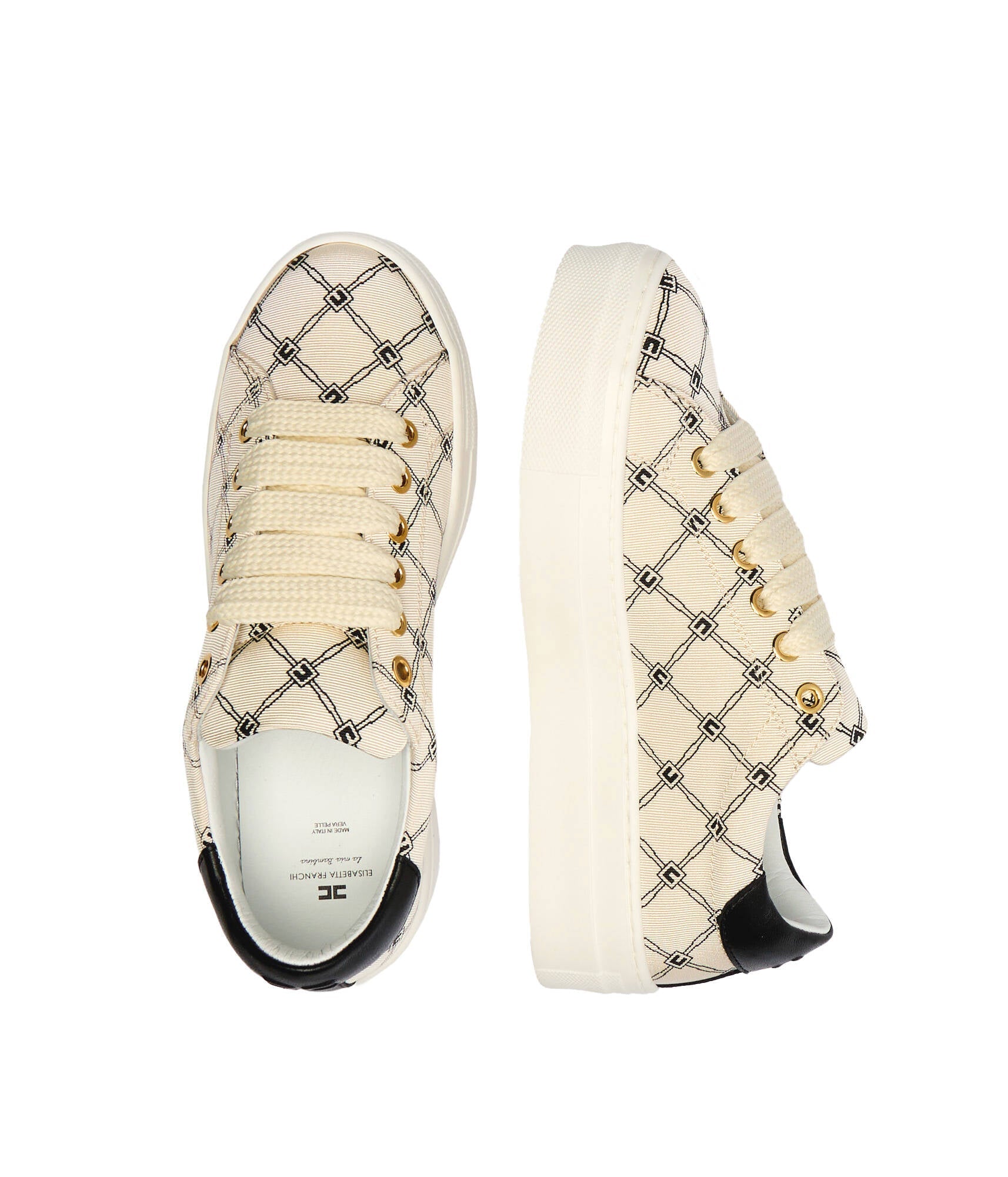 SNEAKERS BASSA BURRO/NERO ELISABETTA FRANCHI - Angel Luxury