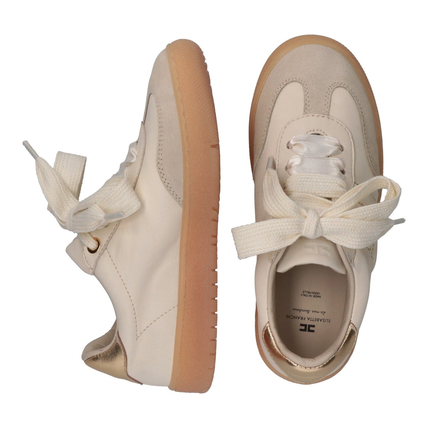 SNEAKERS BURRO CON PLACCA ORO ELISABETTA FRANCHI - Angel Luxury