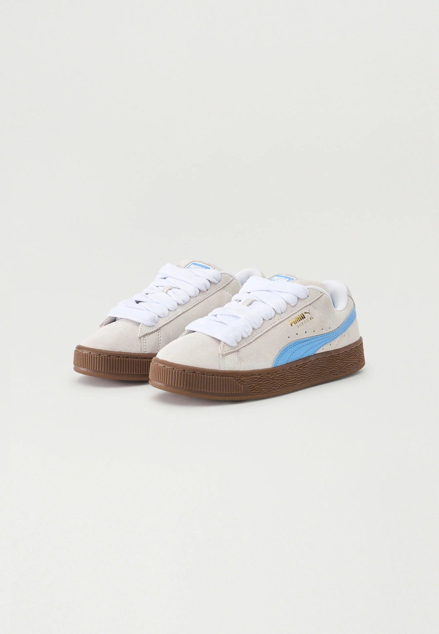 SNEAKERS GRIGIO CHIARO CON BAFFO AZZURRO PUMA - Angel Luxury