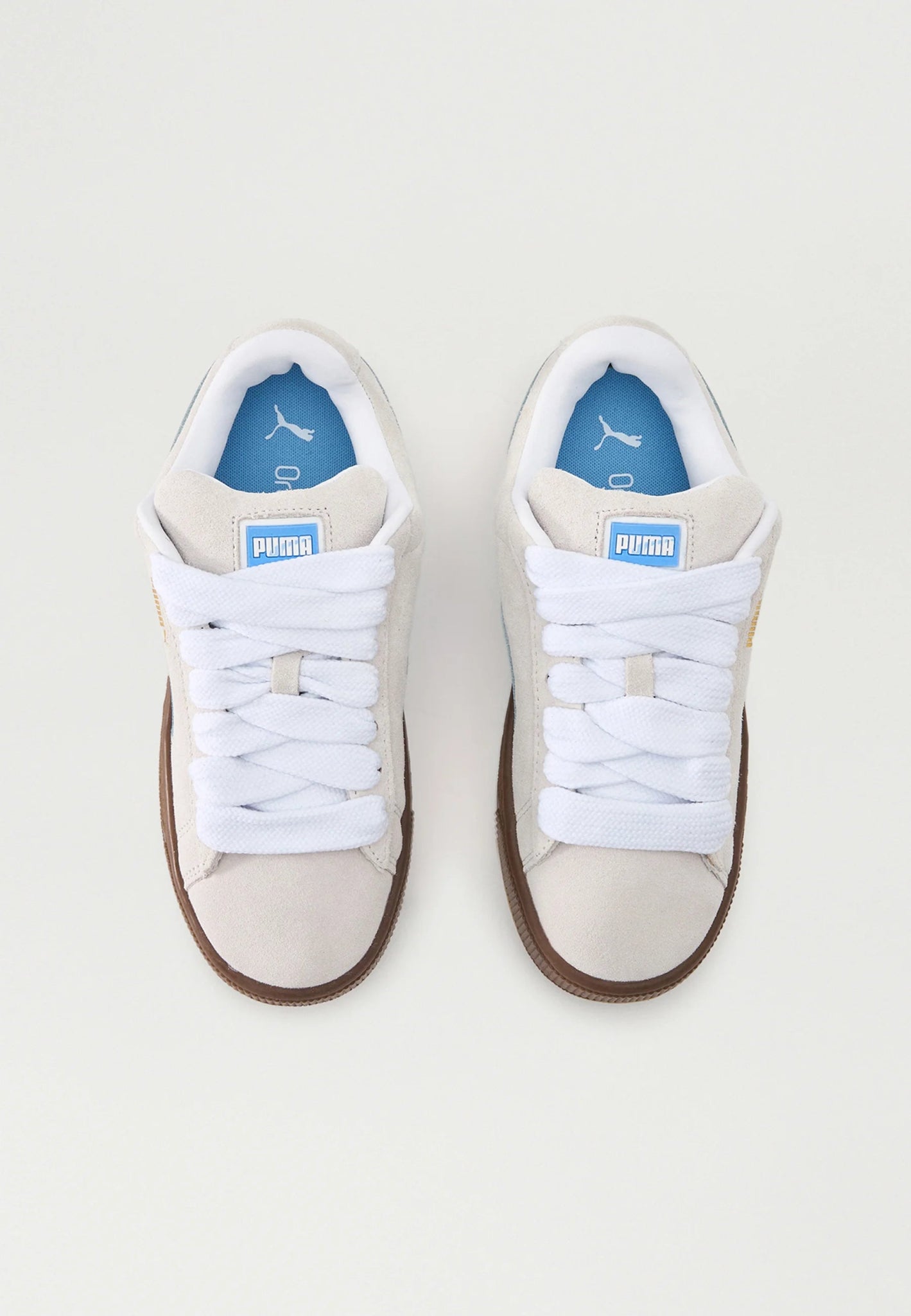 SNEAKERS GRIGIO CHIARO CON BAFFO AZZURRO PUMA - Angel Luxury
