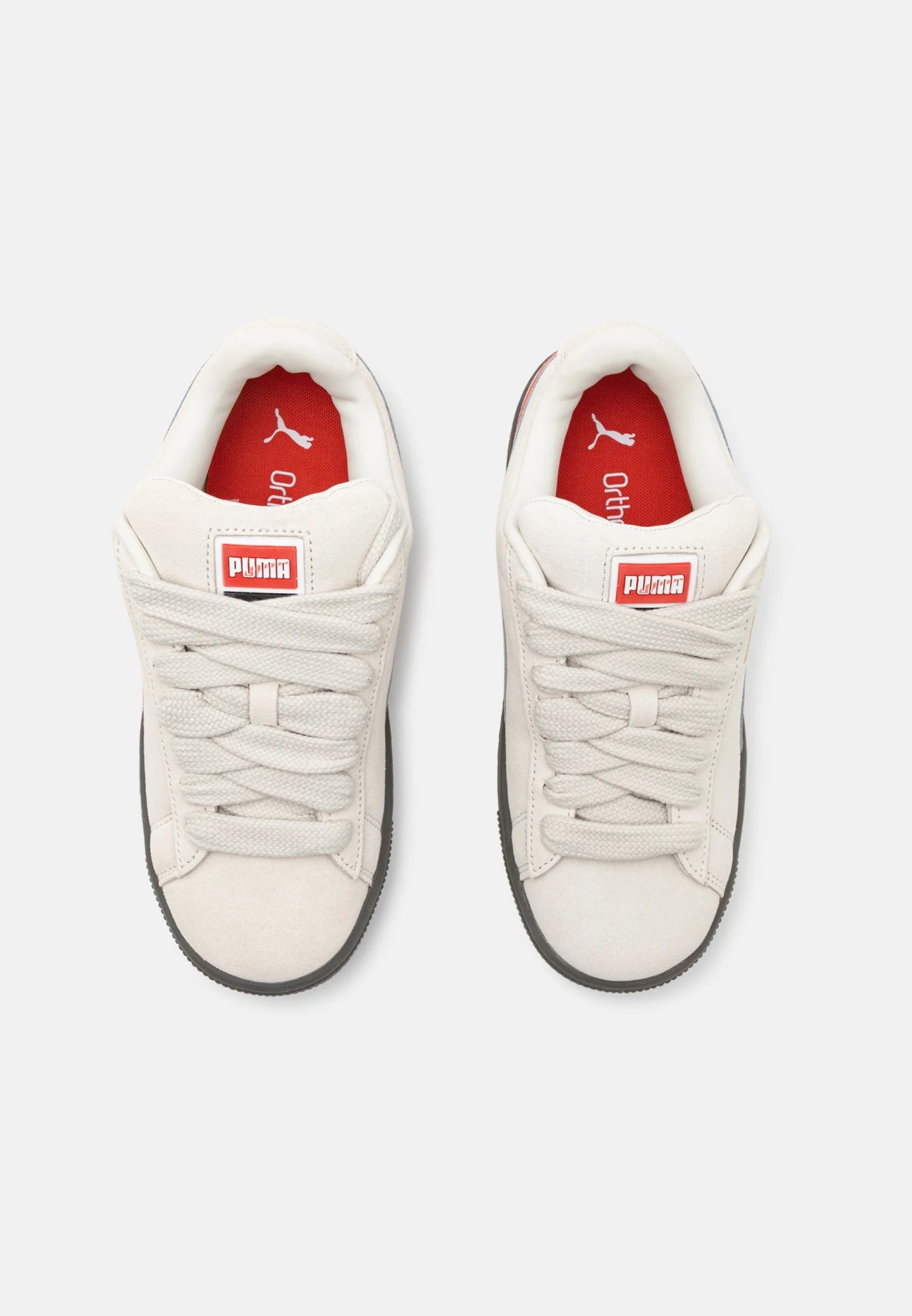 SNEAKERS GRIGIO CHIARO CON BAFFO ROSSO PUMA - Angel Luxury