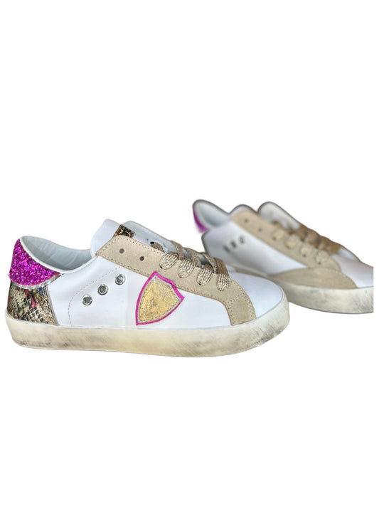 SNEAKERS ORO - VIOLA GLITTERATA PHILIPPE MODEL - Angel Luxury