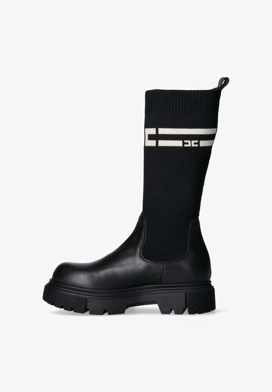 STIVALE ALTO A CALZINO NERO ELISABETTA FRANCHI - Angel Luxury