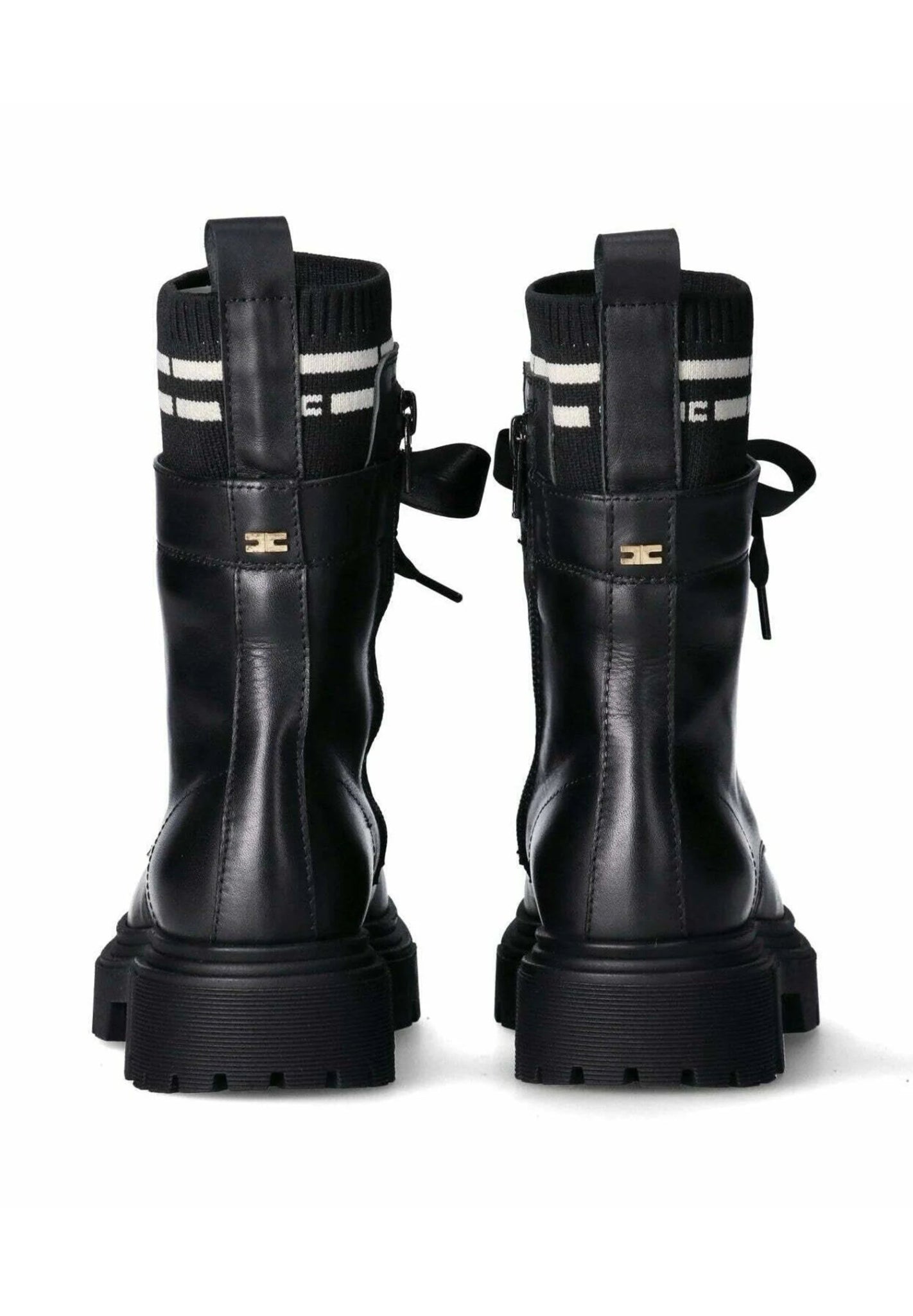 STIVALI A CALZINO NERO CON LOGATO ELISABETTA FRANCHI - Angel Luxury