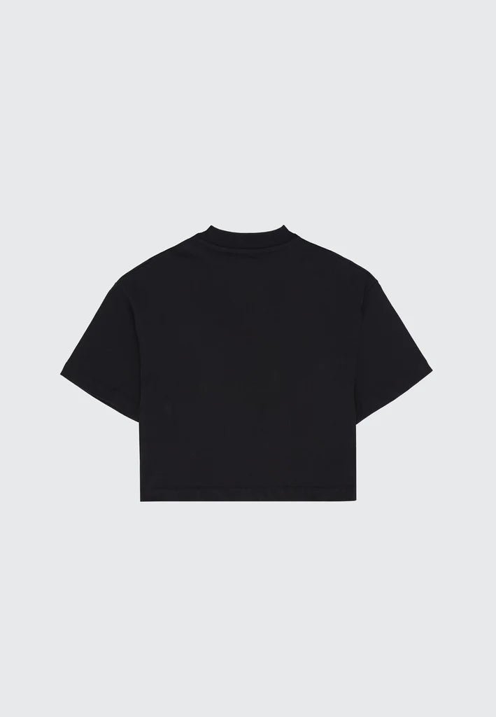 T - SHIERT CROPPED NERA CON LOGO BARROW COLORATO - Angel Luxury