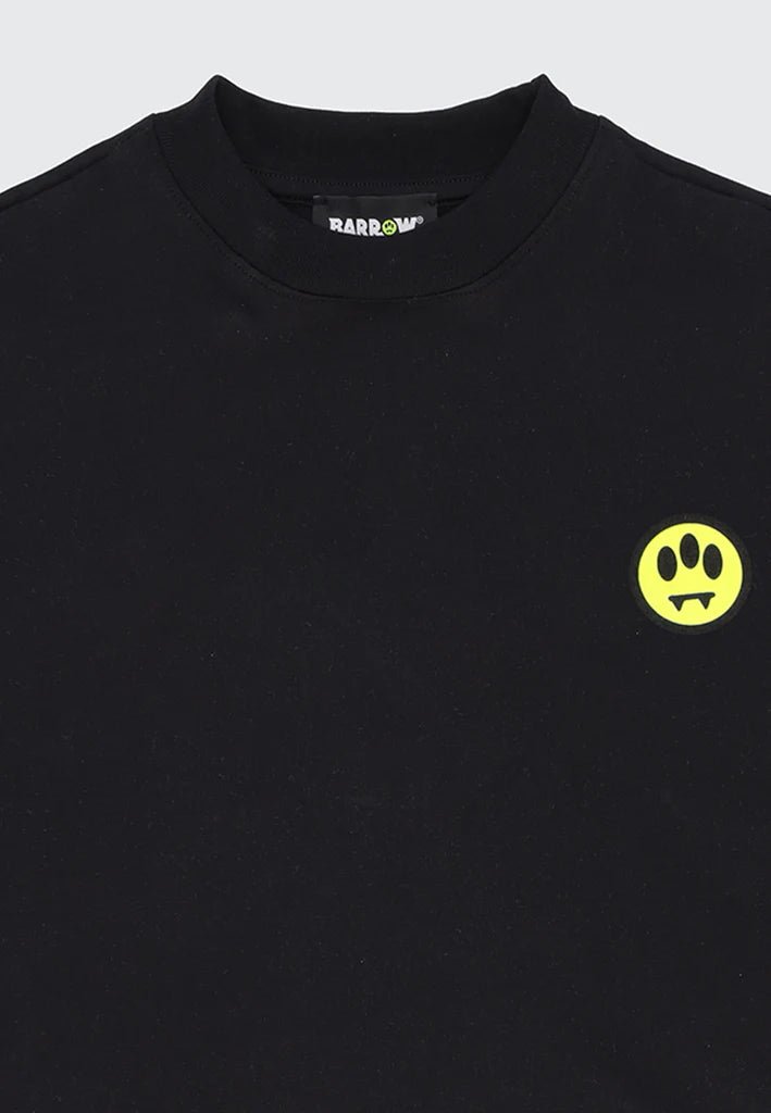 T - SHIERT NERA CON LOGO SUL RETRO ROSA BARROW - Angel Luxury