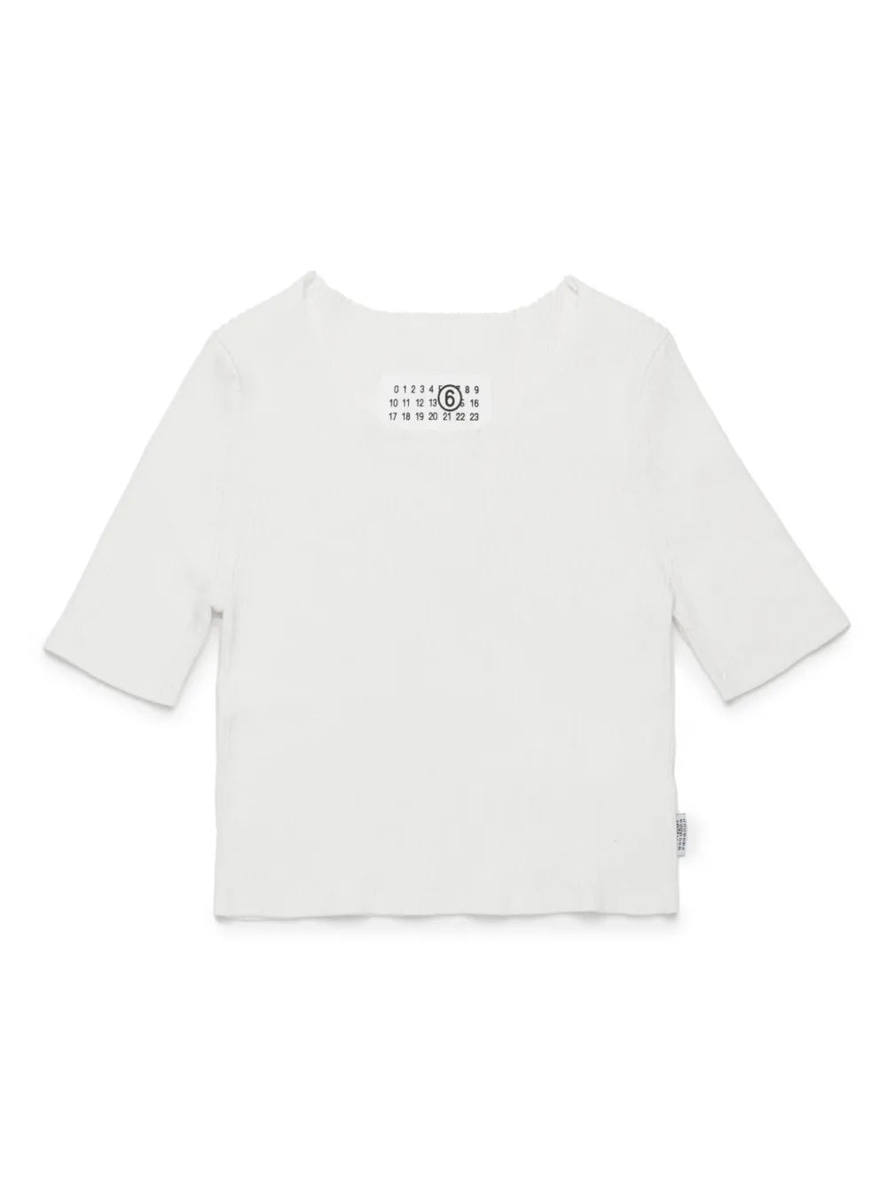 T - SHIRT A COSTINE BIANCA CON LOGO MAISON MARGIELA - Angel Luxury