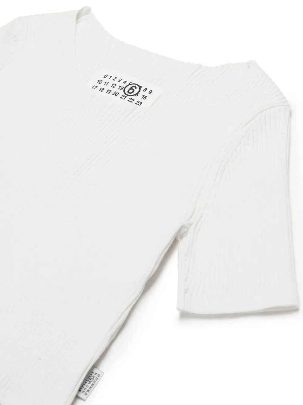 T - SHIRT A COSTINE BIANCA CON LOGO MAISON MARGIELA - Angel Luxury